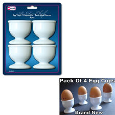 Egg Cups Set 4 PC Poached Hard Boiled Breakfast White Save Kitchen Hot Food New picture