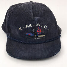 Vintage Snowmobile Snowmachine hat corduroy cap EMSC Eastern Maine Club picture