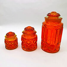 Vintage LE Smith 3 PC Amberina Moon & Star Canister Set of 3 Canisters picture