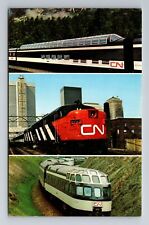 Three Different Trains, Train, Transportation, Antique Souvenir Vintage Postcard picture
