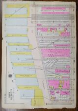 Vintage 1916 CHELSEA PIERS MANHATTAN NEW YORK CITY NY Street Map GW BROMLEY  picture