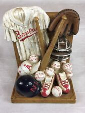 Vintage Baseball league Theme Resin Book Ends Statue 3D Hand painted picture