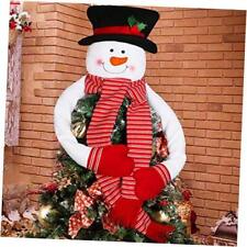  Snowman Christmas Tree Topper Large Snowman Tree Topper with Top Hat Scarf  picture