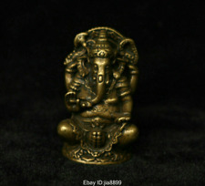Tibet Buddhism Brass Copper Ganapati Ganesh Lord Ganesha Elephant Buddha Statue picture