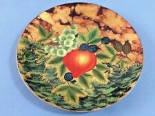A Colorful Oriental Accent Collector Plate with Fruits  10 3/8