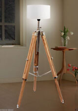 Marine Nautical Teak Wood Vintage Floor Lamp Wooden Tripod Stand Use With Shade  picture
