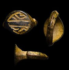 VERY RARE Near East Ancient Signet Seal Ring w Ancient Lettering 2000BC Levant picture