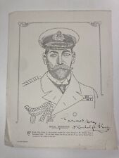 King George v RARE Portrait Signed Print, Randolph king  - HIS LIFE IN HIS FACE picture