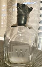Vintage Glass & Pewter Whiskey Decanter Stamped Real Pewter 70 CL 2 Lbs picture
