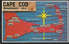 Cape Cod, Massachusetts - Map Postcard picture