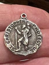 VTG STERLING ST CHRISTOPHER MEDAL NO CHAIN picture