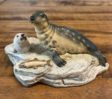 Vtge Chesterton Collectables Hand Painted England Seal w/pup over rock Figurine picture