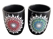 Handmade Black  Mug Dot Mandala Design (set Of 2) picture