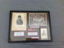 WWI Ottoman Ribbon Bar & Photographs with Descriptions in Display Box picture