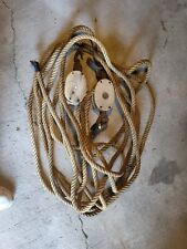 Two Vintage Wooden Double  Pulley Blocks. Walton-Foley Possibly. picture