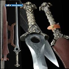 Copper Handle Chinese KUNGFU Broadsword Damascus Folded Steel Sword Battle Ready picture