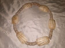 Vintage/Antique Big Conch Shell African Made & Tribal Worn Trade Bead Necklace picture