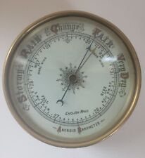 Vintage BRASS Aneroid Barometer With Glass Front Excellent Cond Rare & Works picture