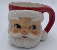 Vintage Lefton Santa Claus Head Face Christmas Ceramic Mug Cup #2542 Pixie Japan picture