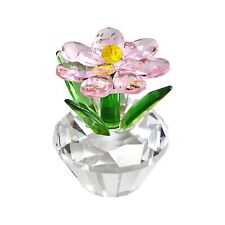 Crystal Flower Figurines Pink Petal Glass Flower Valentines Flower Mom Gift picture