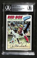 1977 Topps #640 Carlton Fisk VINTAGE Signed Card BECKETT (Grad Collection) picture