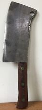 Vtg Antique 1800s L&IJ White Buffalo NY No 9 Large Metal Butchers Meat Cleaver picture