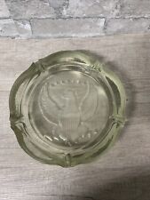 Vintage HUGE Federal Eagle Clear Glass Ashtray HEAVY Mid-Century Modern MCM picture