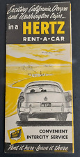Vintage early 50s Hertz rent-a-car Pictorial Map West Coast CA/OR/WSH LA photos picture
