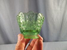 L.G. Wright Green Glass Daisy & Button Replacement Mini Miniature Oil Lamp Shade picture