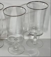 4 Vintage Noritake Rythm tall Iced Tea Glasses Platinum Rim *Mint condition  picture