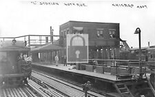 Railroad Train L Station Depot Chicago Illinois IL Reprint Postcard picture
