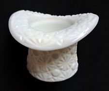 VINTAGE WHITE MILK GLASS DAISY & BUTTON TOP HAT TOOTHPICK HOLDER #2 picture