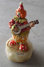 RARE Ron Lee Signed LE Clown with Banjo on Onyx Base Figurine 6 1/4