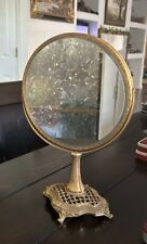 RARE Vintage Matson Gold Ormolu Vanity Makeup Mirror 2 sided with magnification picture