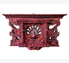 Large Peacock Wooden Carved Newar Window Wall Hanging Tibetan Nepal Home Décor picture