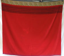 VTG '20's 30's Western Style Red w/Black Stripes Wool Blanket Satin Trim picture