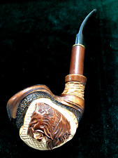 Wooden Tobacco Smoking Pipe - Handcrafted from solid wood - Tiger, Lion, 烟斗 picture