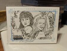 2004 Xena Art & Images Sketch Card Xena and Callisto By Cris Bolson picture