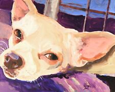 Chihuahua Dog 8x10 Art PRINT Signed by Artist Ron Krajewski Painting picture