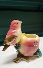Vintage Royal Copley Yellow Bird On Red Apple Branch Planter 1950s Granny Core picture