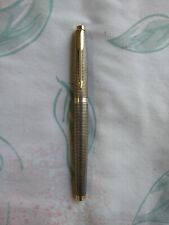 Parker 75 Sterling Silver Dish Top Fountain pen 14k Medium Gold Nib Made In USA picture