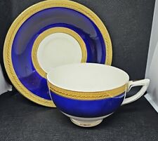 Crown Ducal Admiral Blue Cup & Saucer  Cobalt Blue picture
