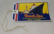 Unused 1937 French Line Baggage Card/Tag Pier 88 North River New York picture