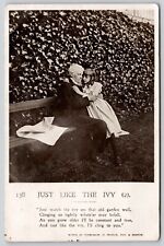 Just Like The Ivy Older Man Little Girl Antique Postcard UNP UDB Bamforth NYC NY picture
