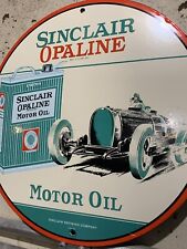 Vintage Style Sinclair  Opaline Motor Oil Gasoline Pump Oil Porcelain Sign picture