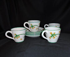 Italian Pottery Espresso Cup and Saucer Set of 4 Arno Italy Demitasse Cups picture
