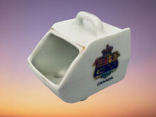 Vintage White Porcelain Canadian Coat of Arms Graphic Toothpick Holder picture