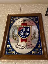Vintage 1980 Heileman’s Old Style Beer Mirrored Framed Bar Sign 20x14.5” picture