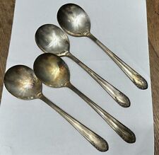  Oval Soup Spoons Wm Rogers Silverplate Extra Plate Original Rogers Set of 4 picture