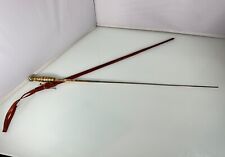 Vintage Toledo Brass Painted Decorative Art 27” Fencing Sword w/ Leather Sheath picture